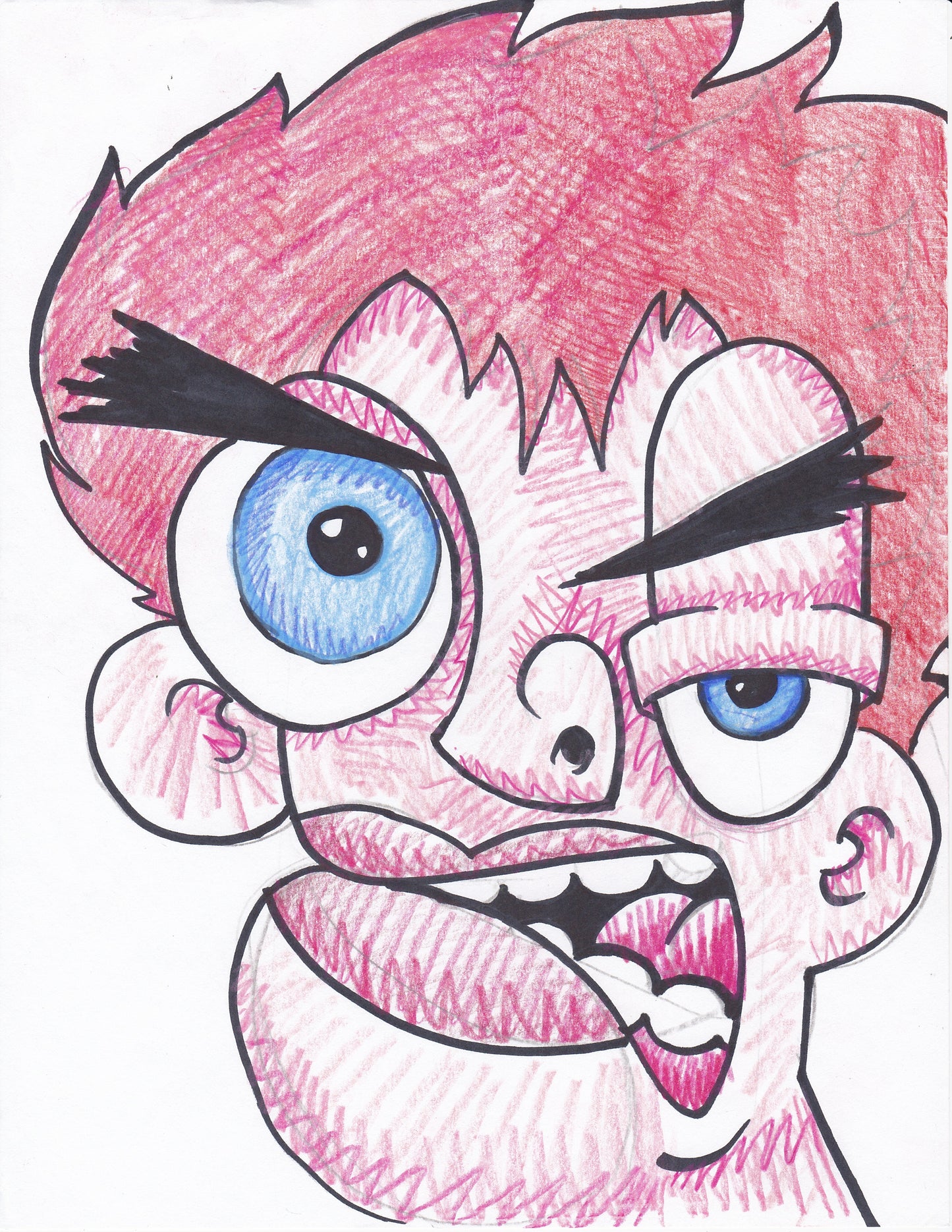 PINK FACE RED HEAD